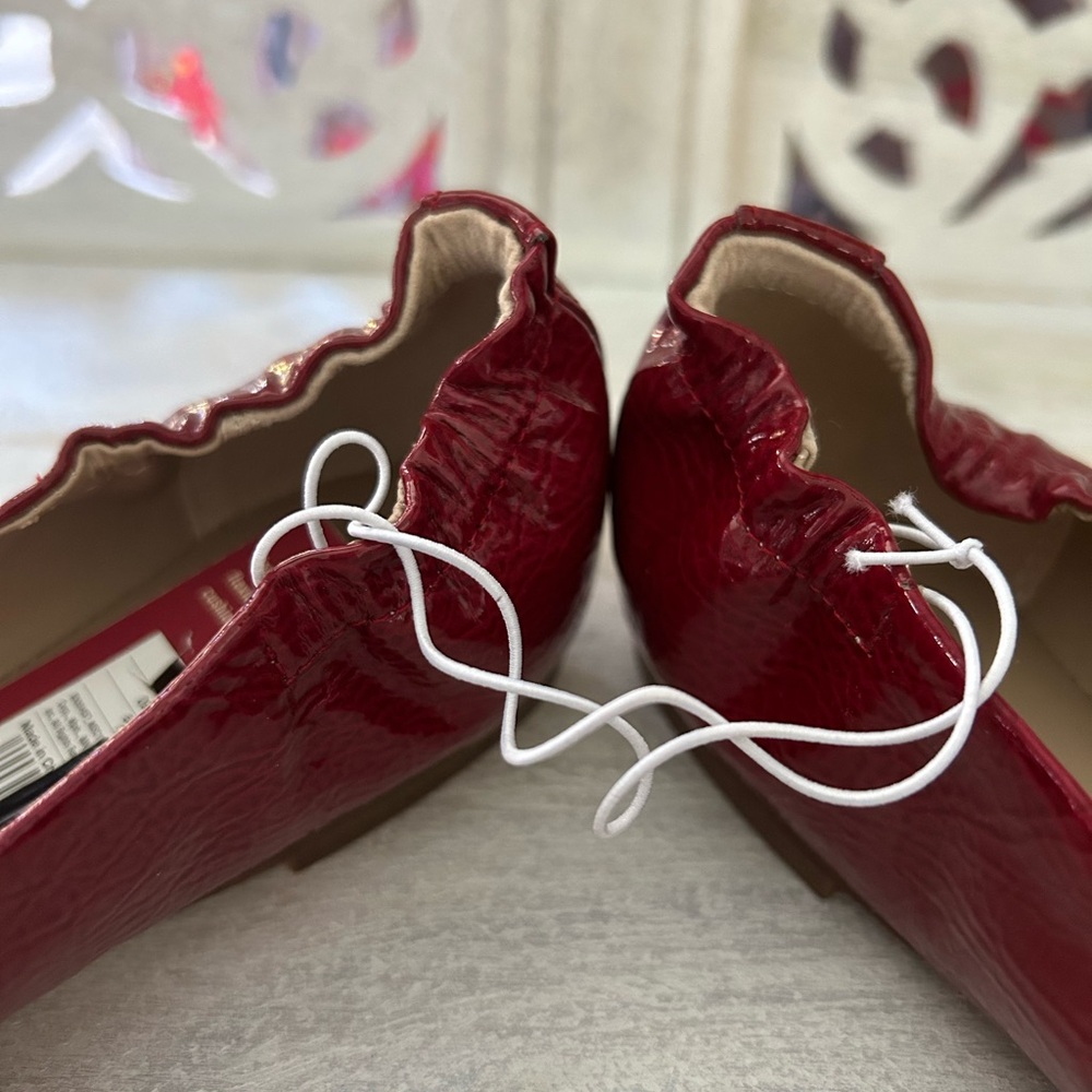 NIB Mossimo Supply Co. ONA Red Ballet Flats Patent Faux Leather Size 9 NEW - Picture 4 of 11